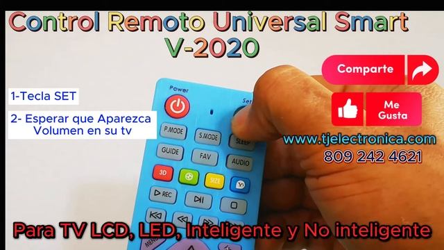 Control Remoto Universal Smart TV Modelo: V-2020
