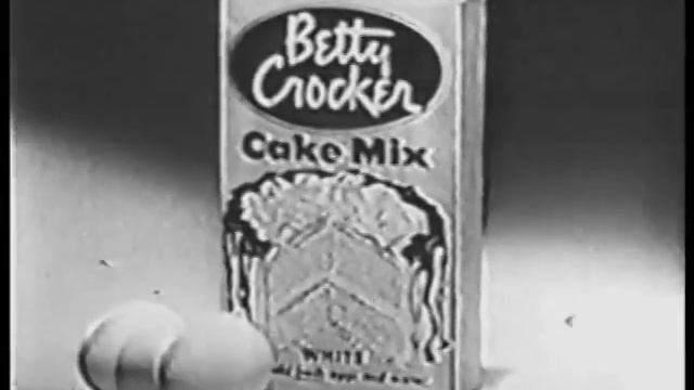 VINTAGE 1951 BETTY CROCKER CAKE MIX COMMERCIAL - CAKE THIEF DRESSED IN PAJAMAS