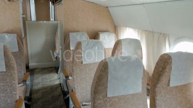Plane With Clean And Comfortable Seats In Beige | Stock Footage - Envato Elements