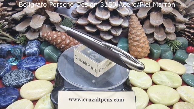 Cruzaltpens -  Bolígrafo Porsche Design 3150 Acero/Piel Marrón