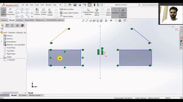#12 | Introduction To MIRROR Tool | Sketching In SolidWorks | SolidWorks Tutorial Series |