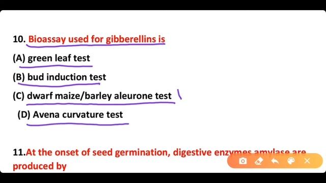Plant Physiology MCQ : Gibberellins Hormone : Biology MCQs : NEET 2023