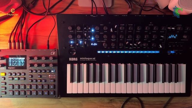 Слушаем жирный аналоговый Korg Minilogue XD вместе с Digitakt II...