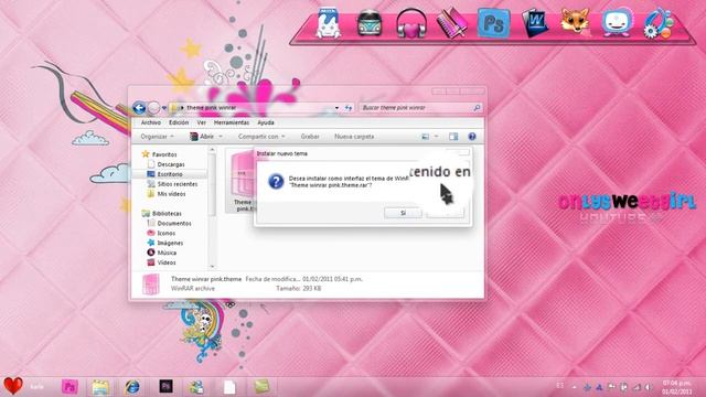 → Theme Pink Winrar