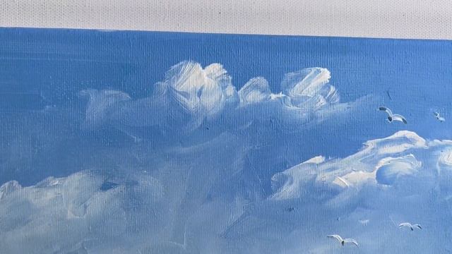 Seascape Painting Waves Original Art Beach 30x40 Cm/ 12