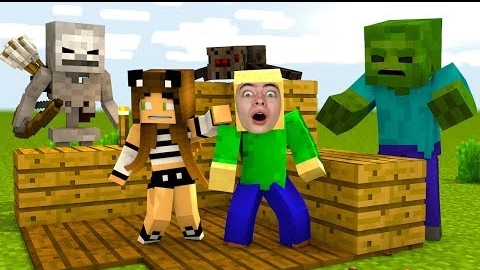 ПОСТРОЙ ЧТОБЫ ВЫЖИТЬ В МАЙНКРАФТ #4 БАЛДИ И ДЕВОЧКИ ПРО БИТВА СТРОИТЕЛЕЙ ВЫЖИВАНИЕ С МОНСТРАМИ