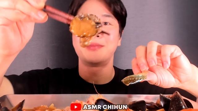 KIRIMOCHI & SEAFOOD BOIL🦐🦀🐙 EATING SOUNDS MUKBANG 키리모찌와 중국당면 해산물🦀 왕창 넣고 만든 해물탕🐙 떡볶이 리얼사운드 먹방