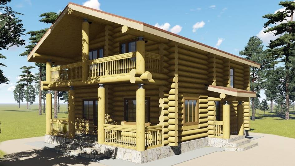 Проект бревенчатого дома 