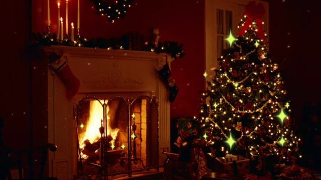 Расслабляющая музыка со звуком треск огня / Рождественская музыка