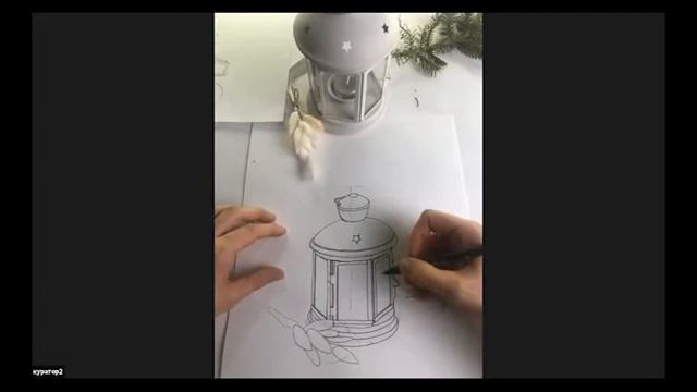 #2 Новогодняя иллюстрация в технике Скетчинг