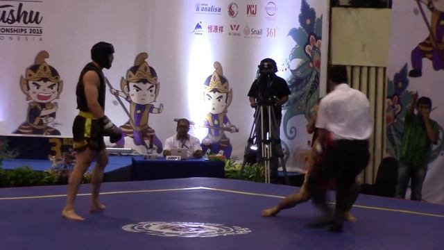 13 World Wushu Chanmpionship Sanda  Men's 80 Kg KAZ VS RUS Semifinal.