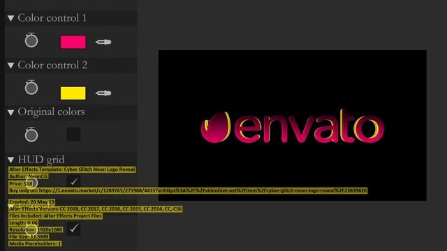 Cyber Glitch Neon Logo Reveal | After Effects Template | VideoHive 23839826