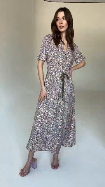 Платье Люше 3376 розовый, принт