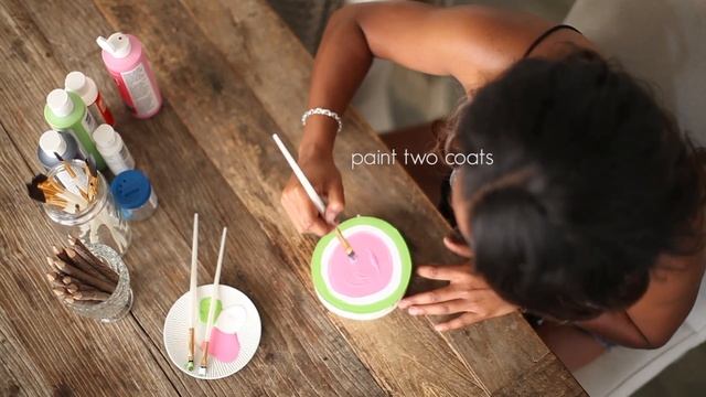 DIY Wood Slice Watermelon Coasters