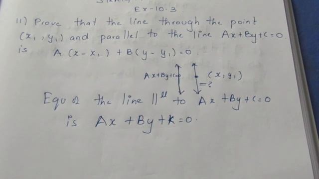 CBSE NCERT CLASS 11 MATHS STRAIGHT LINES  EX 10.3 SUM 11 (SOLUTION IN ENGLISH)