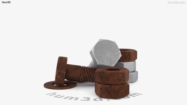 Rusty Bolts Set 3D Model By 3DModels.org