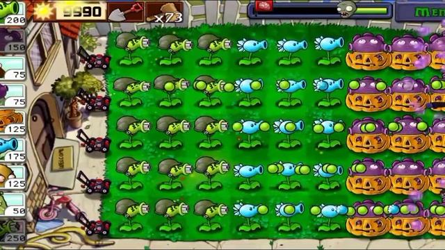 Gatling Pea Vs Snow Pea Vs Gloom Shroom Vs Zombies - Plants Vs Zombies Gameplay