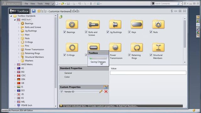 SolidWorks Tutorial: Adding Custom Properties To Toolbox Parts