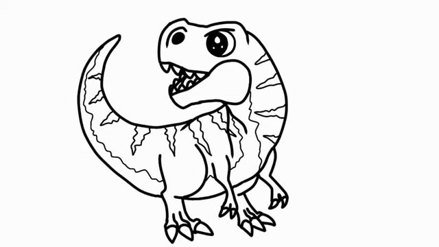 How To Draw Cute T-REX Tyrannosaurus Rex  Dinosaur Easy Step By Step I (Cara Mudah Menggambar T-REX