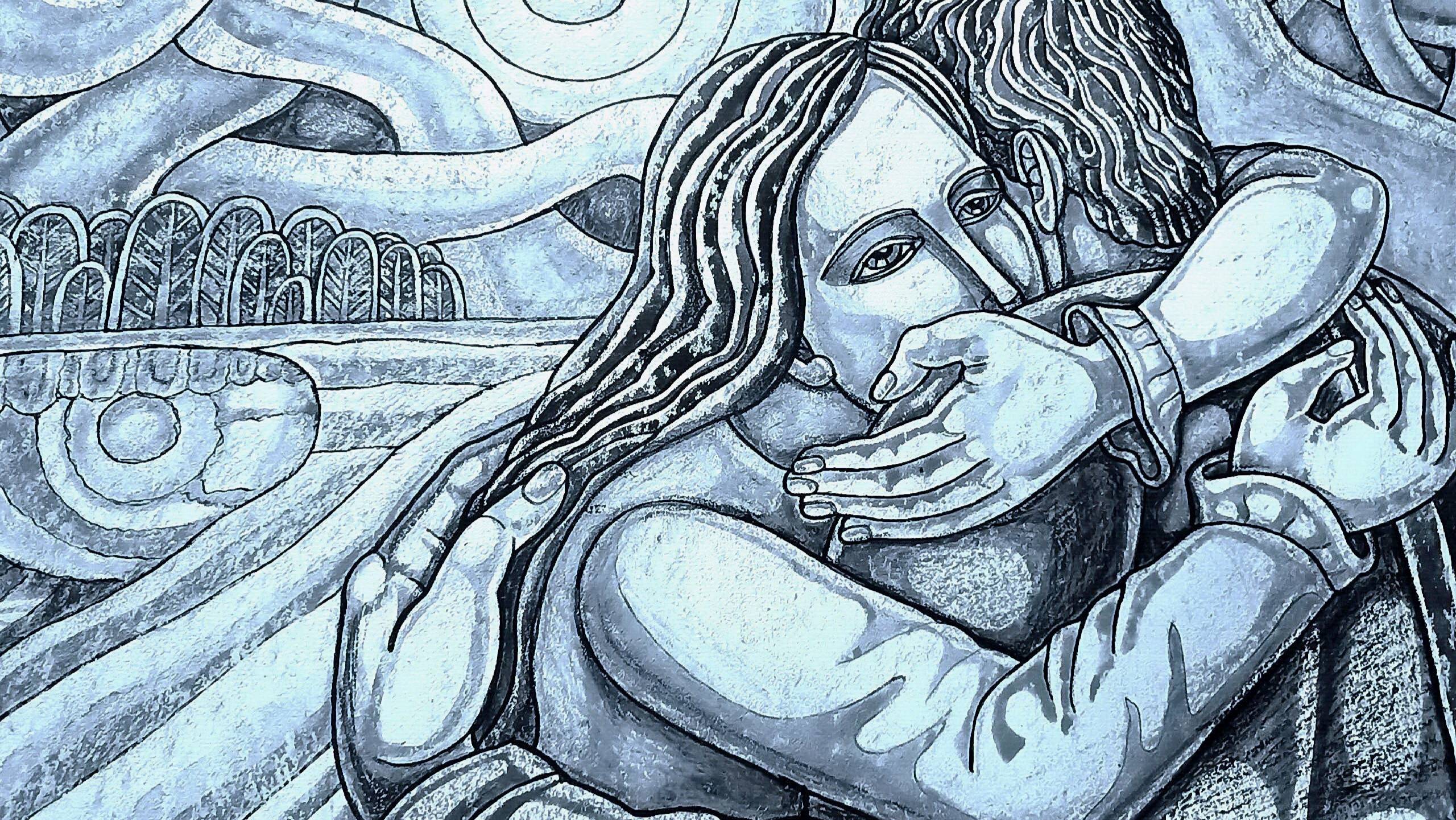 Концерт Олега Лагуткина и Елены Моргуновой в библиотеке им. Войнич на открытии персональной выставки