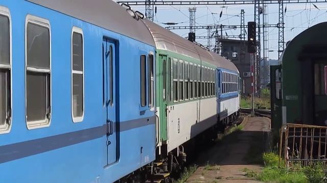 Elektrická lokomotiva 210.059-2. Vlakové nádraží České Budějovice