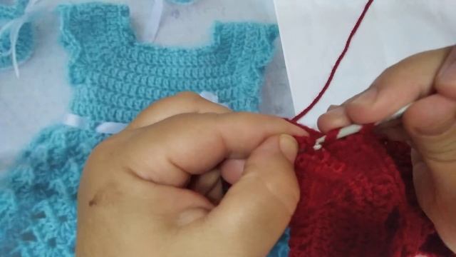 παιδικό φόρεμα με βελονάκι μέρος2(6-12 μηνών)children's dress with crochet part 2.irene crochet