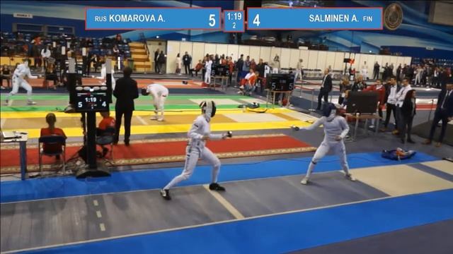 T16. SALMINEN Anna (FIN) - KOMAROVA Alena (RUS). Epee Women.