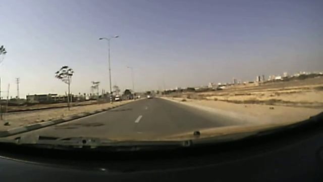 Испуганная лошадь на дороге. Юг Израиля.