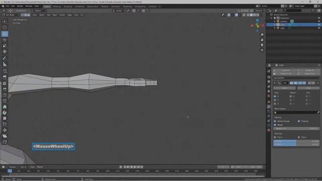Blender 2.81 Time Lapse Video Simple Female Character Mesh Box Modeling Tutorial