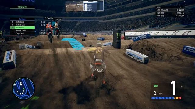 Monster Energy Supercross:The Official Videogame 3 - Dean Wilson - Gameplay (ПК)