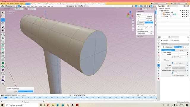 Blender 3.0 - Modyfikator (Bevel) I Narzędzie - Edge Bevel Weight
