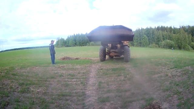 Т-130 вернулся с аренды домой. Собираем камни,крушим деревья целой бригадой.