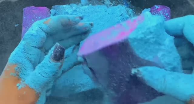 ASMR мел яркий, хрустящий 💙💛💚💜