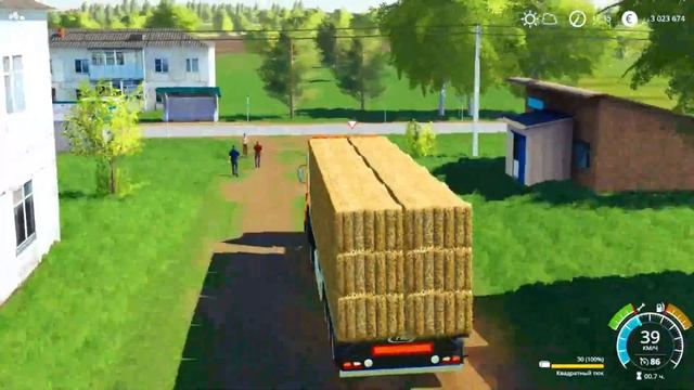 Farming Simulator 2019. Бухалова. Тюки соломы; посевная кукурузы.