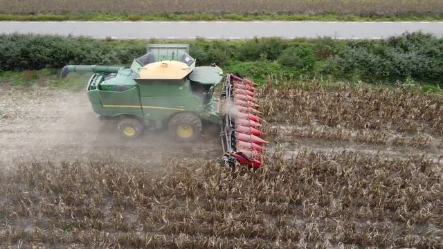 🇷🇴2XJOHN DEERE S680i & 8370RT & NEW HOLLAND T8.410 HARVESTING CORN