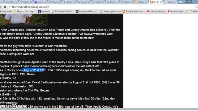 (Pt 1) Happy Gilmore And The Death Of Grizzly Adams Connections To Earthquake Superbowl 50