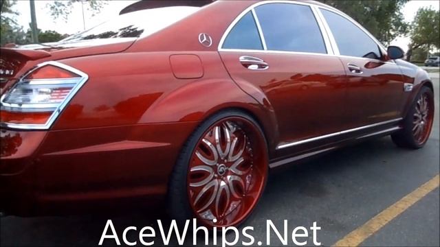 AceWhips.NET- Candy Brandywine Mercedes-Benz S550 AMG On 24