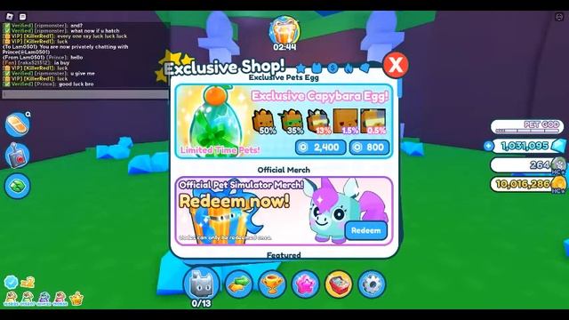 Pet Sim X Capybara Egg! Part [1]