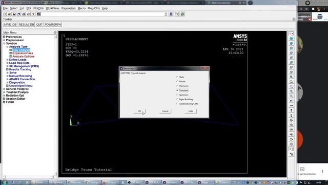 Web.Oficina ModMat: Pós-Aula #08 Part 2- Tutorial Ansys Academic:  Transient, Modal And Resonance