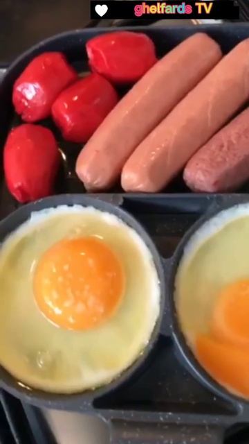 Sausage, Hotdog And Egg Fried In One Pan #shorts