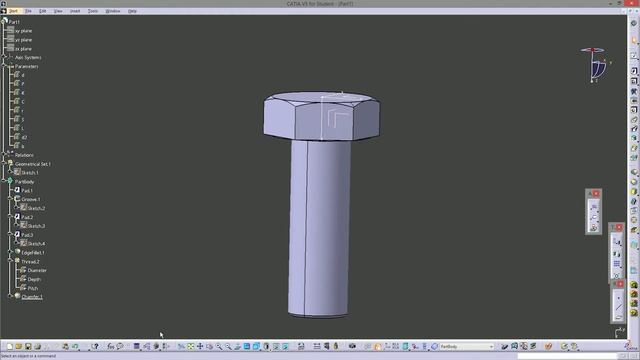 CATIA V5 - PART FAMILY - SCREW
