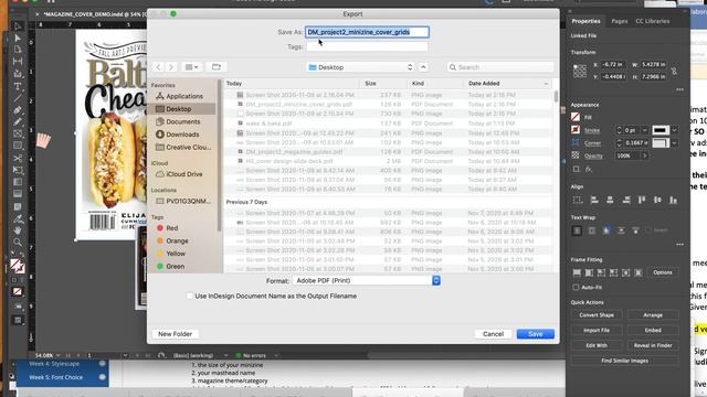 Exporting Your Pdf Two Ways With Grids And Without In InDesign For Project 2
