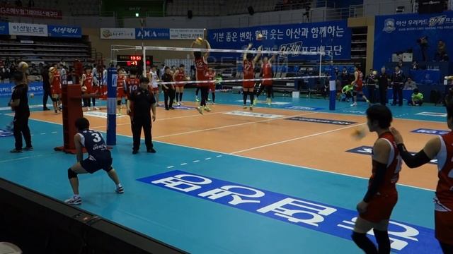 LIG 우리카드전 리시브 웜업