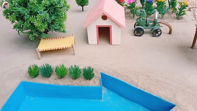 Arrow Shape Mini Swimming Pool And How To Make Cowshed | Diy Mini Woodwork Project