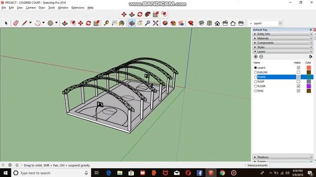 Basketball Covered Court Sketchup