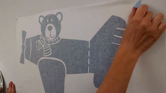 Dali Decals Teddy Bear Flying An Airplane Wall Decal Installation