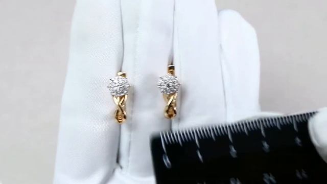 Золотые серьги Аквамарин с бриллиантом 941972к