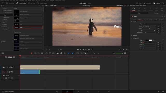 Create A Horizontal Text Crawl In DaVinci Resolve 17
