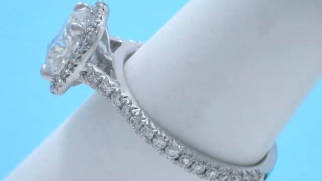 Cushion Modified Brilliant Cut Diamond 1.52-carat With 0.43 Total Carat Weight Pave-set Diamonds
