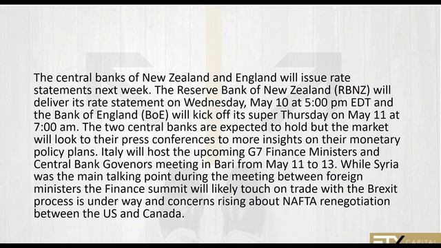 Upcoming Economic Events May 8-19 Covering The French Elections And The Bank Of England Meeting